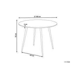 BJORKA - Ronde eettafel - Lichthout - 100 cm - MDF