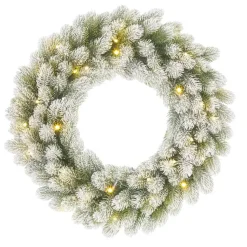 Black Box Trees Nagoya Kerstkrans met Verlichting - H12 x Ø60 cm - Groen