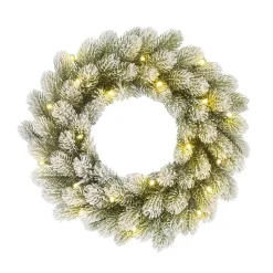 Black Box Trees Nagoya Kerstkrans met Verlichting - H12 x Ø45 cm - Groen