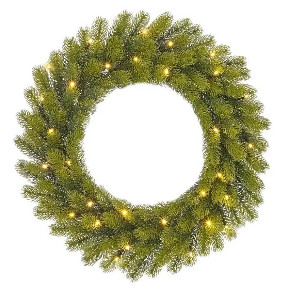 Black Box Trees Nigata Kerstkrans met LED Verlichting - Ø60 cm - Groen