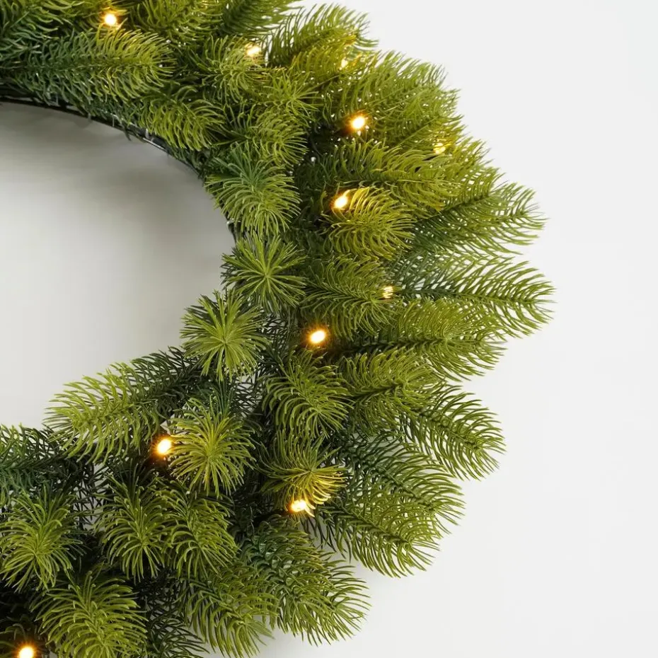 Black Box Trees Nigata Kerstkrans met LED Verlichting - Ø60 cm - Groen