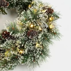 Black Box Trees Vandans Kerstkrans met LED - Ø60 cm - Groen Frosted