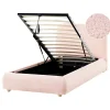 BLAGNAC - Bed met opbergruimte - Roze - 90 x 200 cm - Bouclé