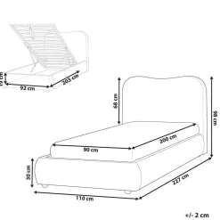 BLAGNAC - Bed met opbergruimte - Roze - 90 x 200 cm - Bouclé