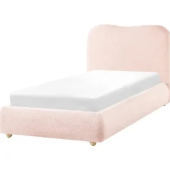 BLAGNAC - Bed met opbergruimte - Roze - 90 x 200 cm - Bouclé