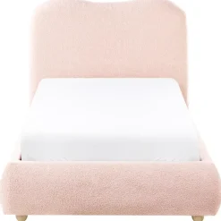 BLAGNAC - Bed met opbergruimte - Roze - 90 x 200 cm - Bouclé