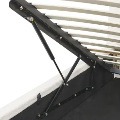 BLAGNAC - Bed met opbergruimte - Wit - 160 x 200 cm - Bouclé