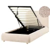 BLAGNAC - Bed met opbergruimte - Lichtbeige - 90 x 200 cm - Bouclé