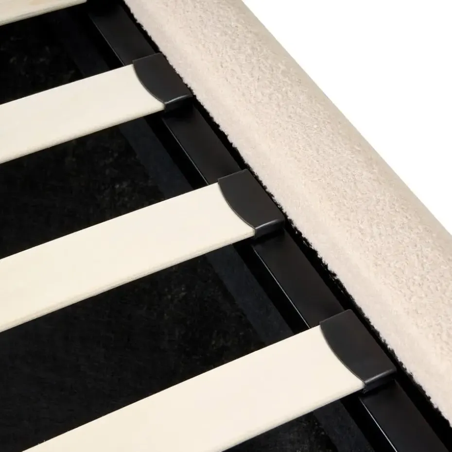 BLAGNAC - Bed met opbergruimte - Lichtbeige - 90 x 200 cm - Bouclé