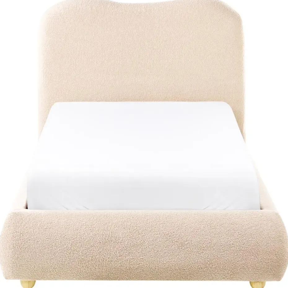 BLAGNAC - Bed met opbergruimte - Lichtbeige - 90 x 200 cm - Bouclé