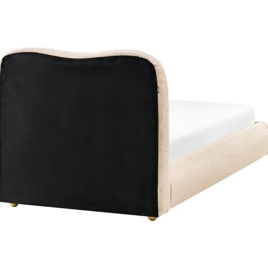 BLAGNAC - Bed met opbergruimte - Lichtbeige - 90 x 200 cm - Bouclé