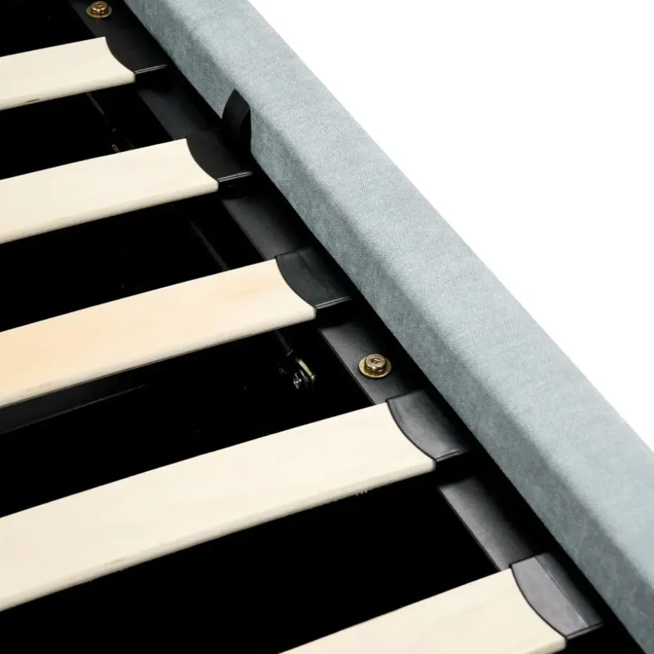 BLAGNAC - Tweepersoonsbed - Lichtblauw - 140 x 200 cm - Stof