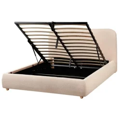 BLAGNAC - Tweepersoonsbed - Beige - 140 x 200 cm - Bouclé