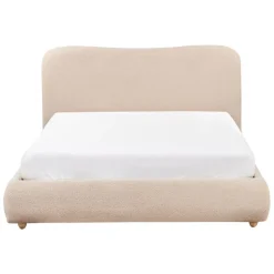 BLAGNAC - Tweepersoonsbed - Beige - 140 x 200 cm - Bouclé