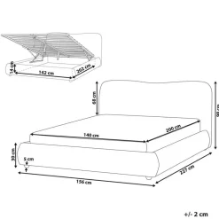 BLAGNAC - Tweepersoonsbed - Lichtgrijs - 140 x 200 cm - Stof