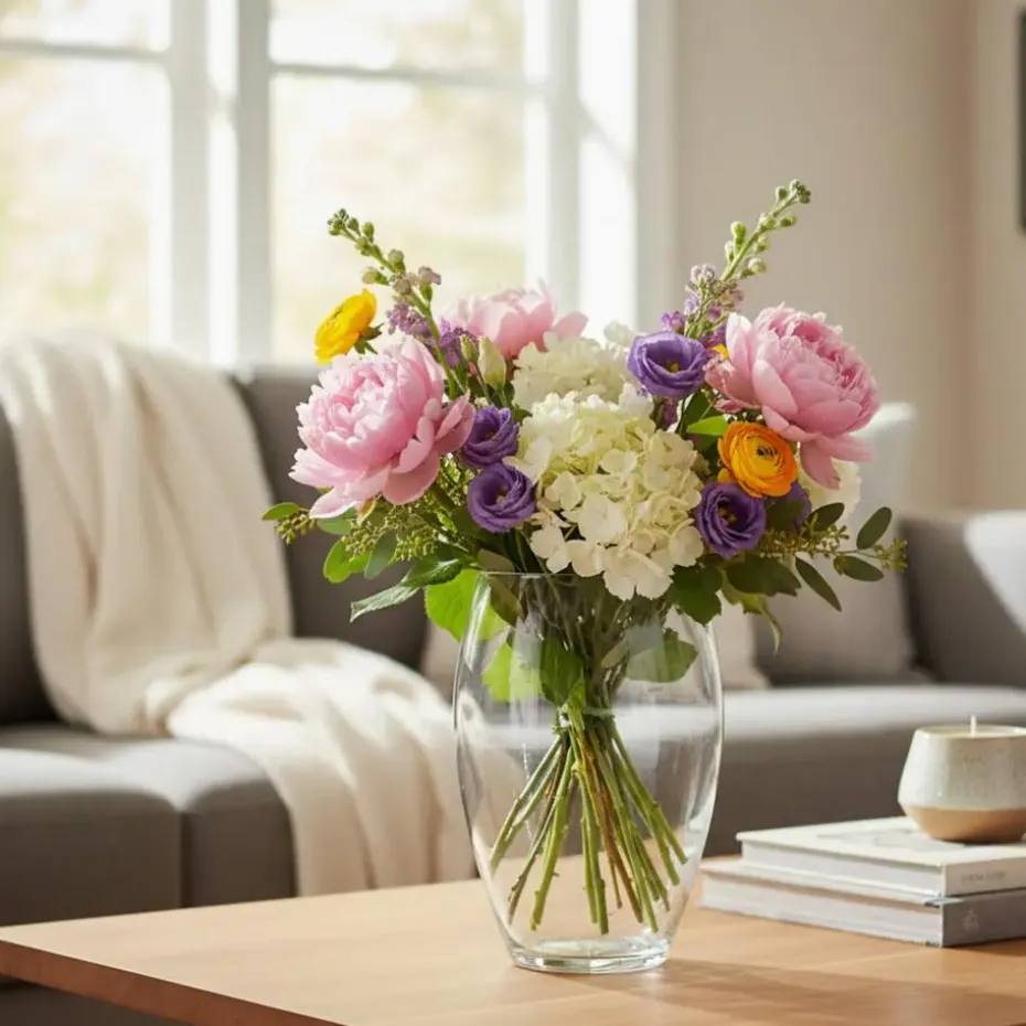 Bloemenvaas Raine - helder transparant glas - D13 x H25 cm