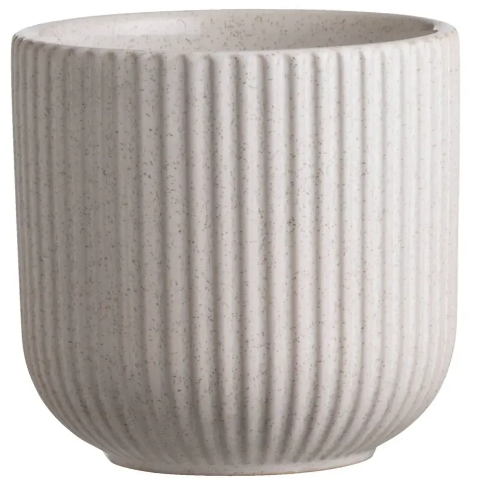 Bloempot Ribe - grijs - keramiek - 14xØ14,5 cm