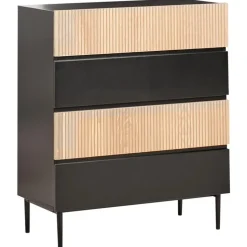 BLYTHE- Ladekast 4 lades - Zwart/Bruin - MDF