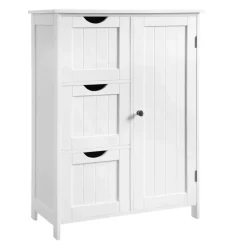 Bobbel Home - Badkamermeubel - Badkamerkast - 3 Lades - 1 Deur - Hout - Wit