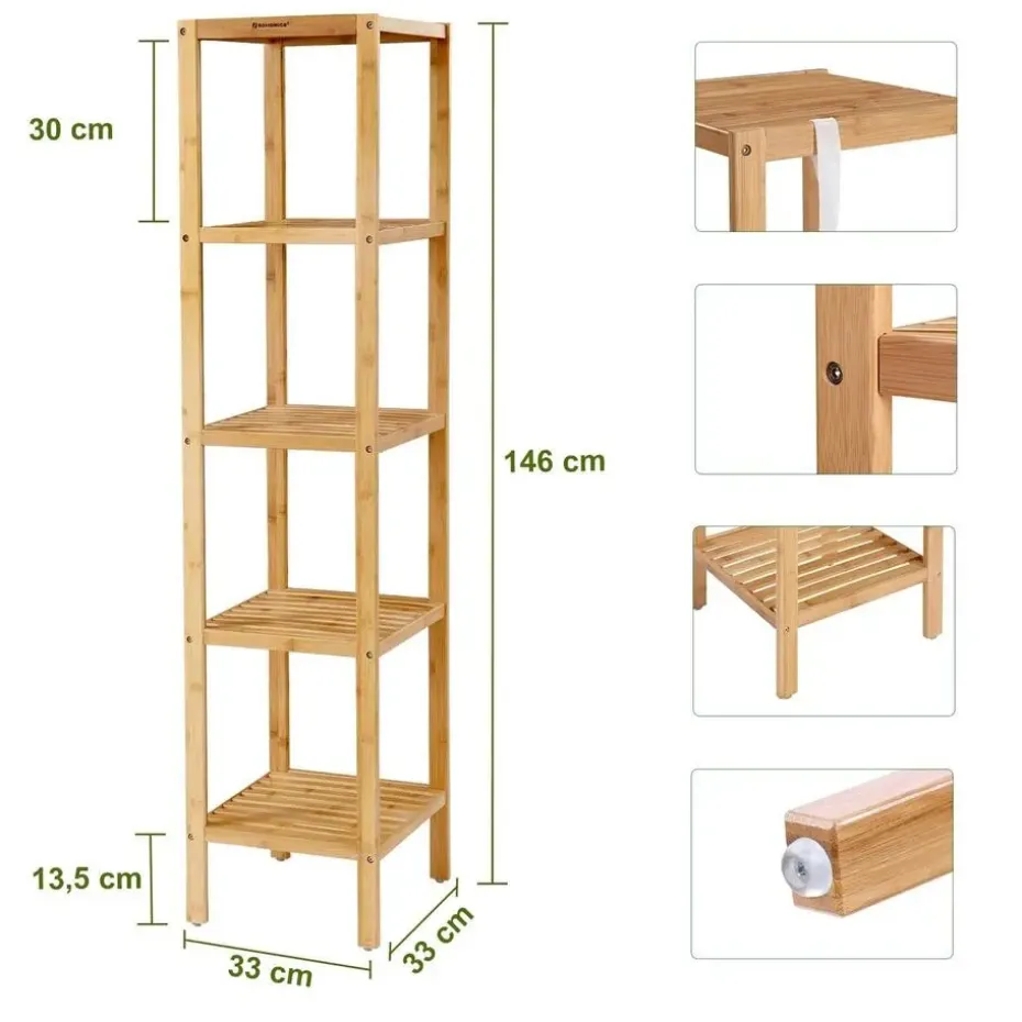 Bobbel Home - Badkamerrek - 5 verdiepingen - Staand - Bamboe
