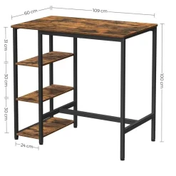 Bobbel Home - Bartafel - Donkerbruin - 109 x 60 x 100 cm