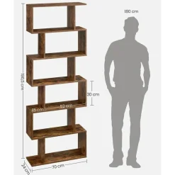 Bobbel Home - Boekenkast - Kubus - 6 Compartimenten - Bruin