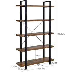 Bobbel Home - Boekenrek - Hout/Metaal - Bruin