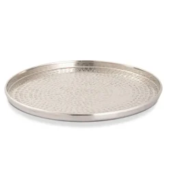 Bobbel Home - Decoratief Dienblad ø 40 cm Rond - Zilver - Metaal