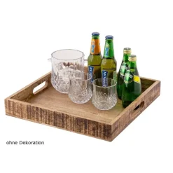 Bobbel Home - Houten Dienblad - Decoratief Serveerblad -40x40cm - Bruin
