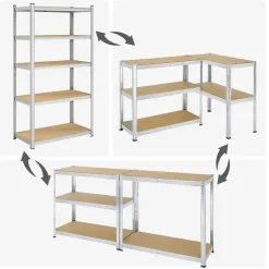 Bobbel Home - Kelderkast - 200 x 100 x 50 cm - Zilverkleurig