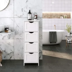 Bobbel Home - Smalle Ladekast - 4 Lades - Hout - Wit