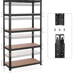 Bobbel Home - Stellingkast -Verstelbare planken - 200x100x50cm - 875 kg - Zwart