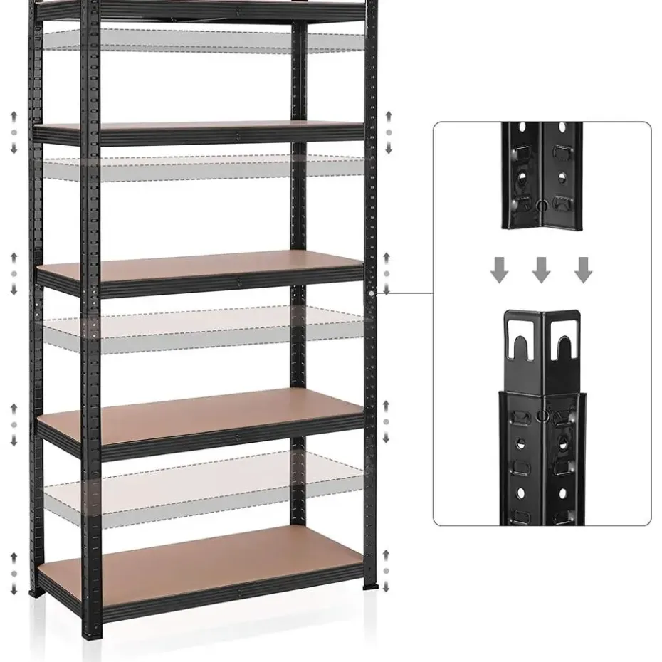 Bobbel Home - Stellingkast -Verstelbare planken - 200x100x50cm - 875 kg - Zwart