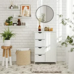 Bobbel Home Badkamerkast - 4 Lades - MDF - Wit