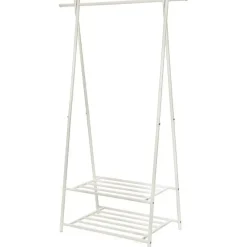 Bobbel Home kledingrek kapstok met 2 schoenplanken Wit