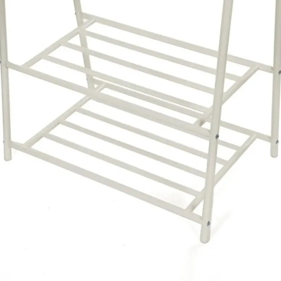 Bobbel Home kledingrek kapstok met 2 schoenplanken Wit