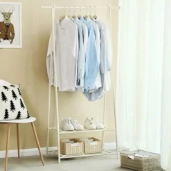 Bobbel Home kledingrek kapstok met 2 schoenplanken Wit