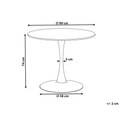 BOCA - Ronde eettafel - Donkere houtkleur - 90 cm - MDF
