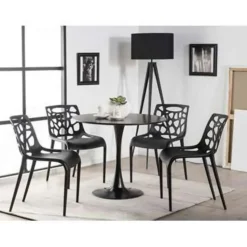 BOCA - Ronde eettafel - Zwart - 90 cm - MDF