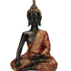 Boeddha beeld - multikleur - zittend - polystone - 21 cm