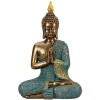 Boeddha beeld Shaman - binnen/buiten - goud/jade - 20 x 30 cm