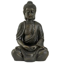Boeddha beeldje - binnen/buiten - kunststeen - 30 x 20 cm