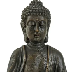 Boeddha beeldje - binnen/buiten - kunststeen - 30 x 20 cm