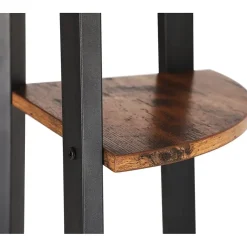 Boekenkast - hoekkast - 4 legplanken - 34x125x34 cm - vintage bruin