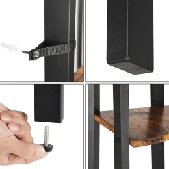 Boekenkast - hoekkast - 4 legplanken - 34x125x34 cm - vintage bruin