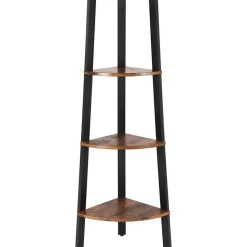 Boekenkast - hoekkast - 4 legplanken - 34x125x34 cm - vintage bruin