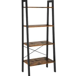 Boekenkast - industriële look - 56x137x34 cm - vintage bruin