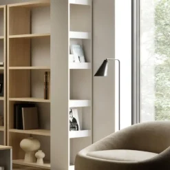 Boekenkast Ellana 7 open vakken-lichte eik/wit