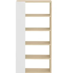 Boekenkast Ellana 7 open vakken-lichte eik/wit