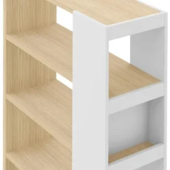 Boekenkast Ellana 7 open vakken-lichte eik/wit